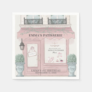 Französische Bäckerei Patisserie Paris Pink 1. Geb Serviette