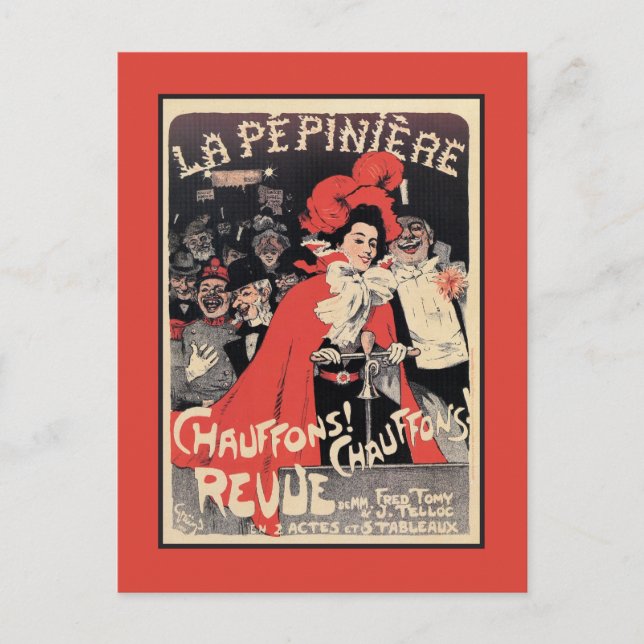 Französische Belle Epoque musikalische Revue und H Postkarte (Vorderseite)