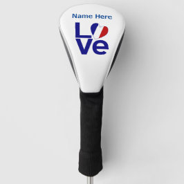 Französische Blaue LIEBE Herzenflagge Personalisie Golf Headcover