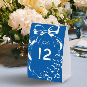 Französische Blaue Whimsical-Bogen-Hochzeitstisch- Tischaufsteller