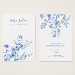 Französische blaue Wildblumen Ohrsichtkarte
