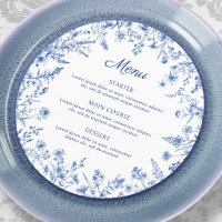 Französische Blaue Wildblumen-Round-Menu