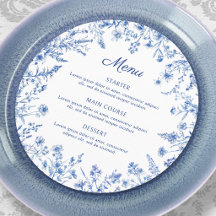 Französische Blaue Wildblumen-Round-Menu