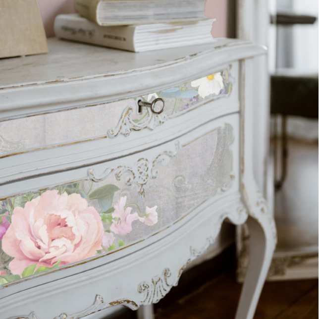 Französische Blume Märkte Elegante Vintage Rosa Gr Seidenpapier (Von Creator hochgeladen)