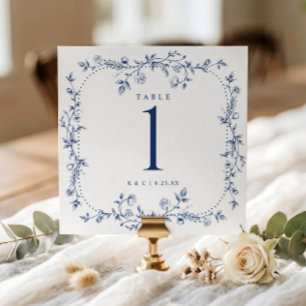 Französische Blumen Hochzeitstischnummern in Marin Einladung