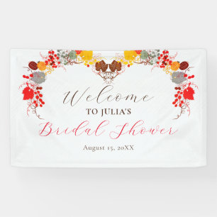 Französische Blumen Süße Beeren Trauben Brautparty Banner