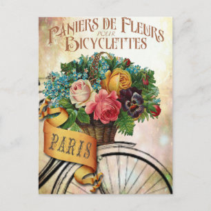 Französische Blumenpostkarte im Vintage-Stil Postkarte