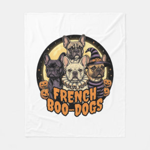 Französische Boo-Hunde Halloween Französische Bull Fleecedecke