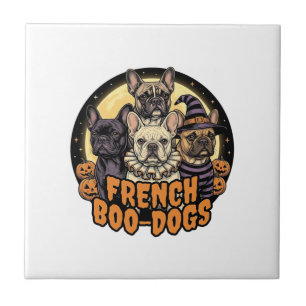 Französische Boo-Hunde Halloween Französische Bull Fliese