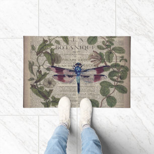 Französische botanische Blätter moderne Vintage Li Fußmatte