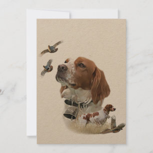 Französische Bretagne, Vogeljagd Kunst Einladung