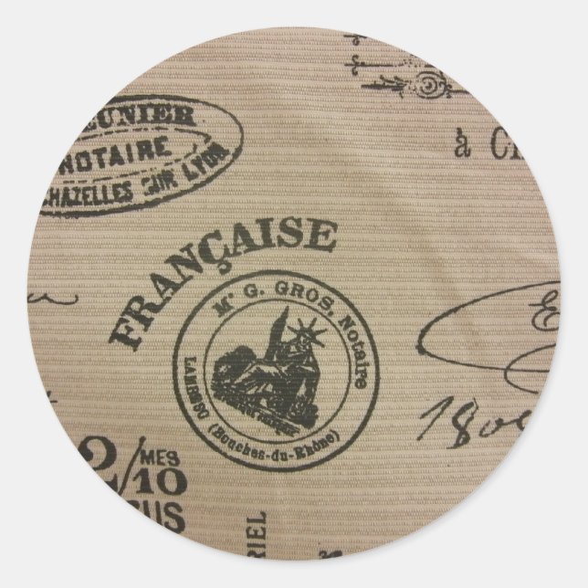 Französische Briefmarke Runder Aufkleber (Vorderseite)