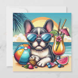 Französische Bulldog-Flachkarte