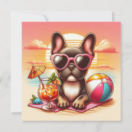 Französische Bulldog-Flachkarte