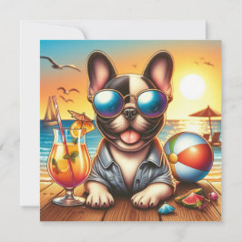 Französische Bulldog-Flachkarte