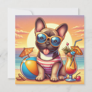 Französische Bulldog-Flachkarte