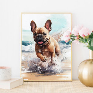 Französische Bulldog-Geschenke an der Wand Kunstdr Poster