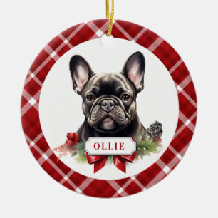 Französische Bulldog-Keramik-Circle-Ornament Keramik Ornament