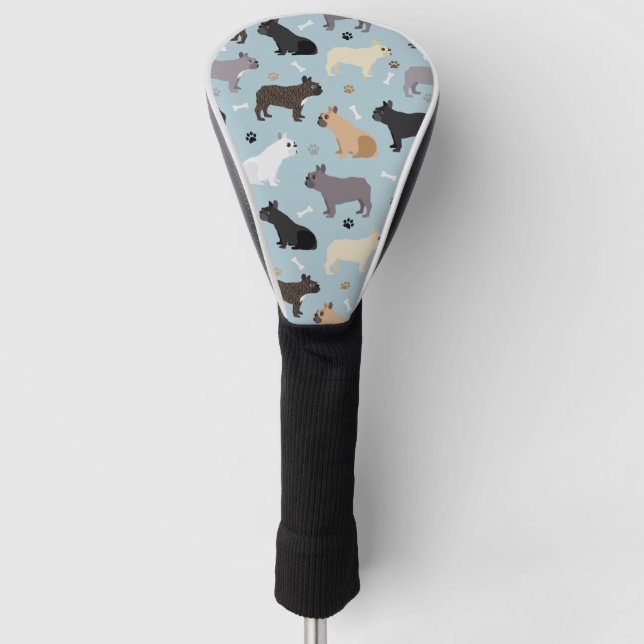 Französische Bulldog-Knochen und -Paws Golf Headcover (Vorderseite)