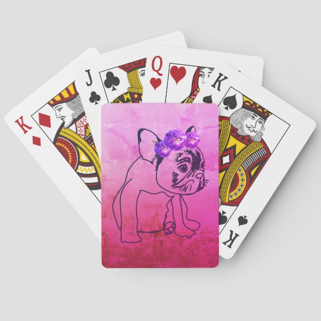 Französische Bulldog-Kunst Zeichne Spielkarten (Rückseite)