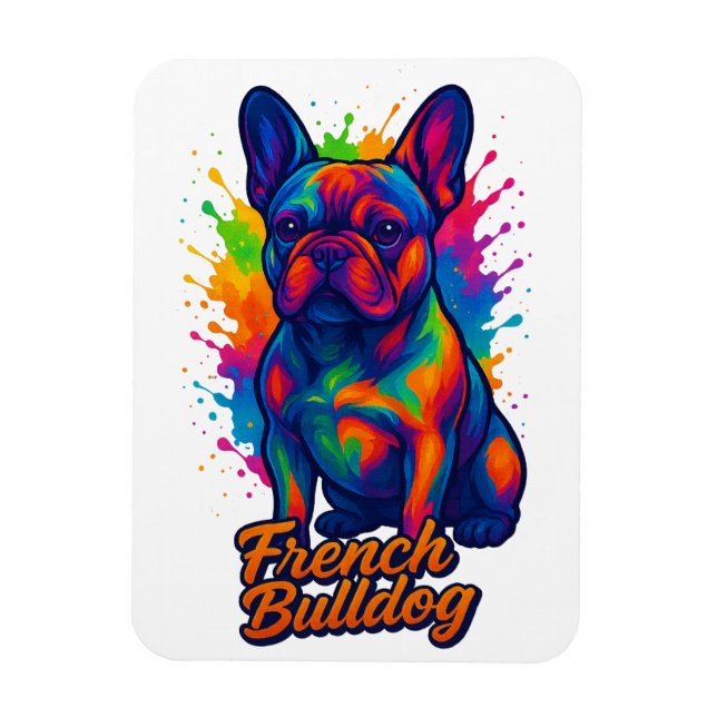 Französische Bulldog-Pop Magnet (Vertikal)