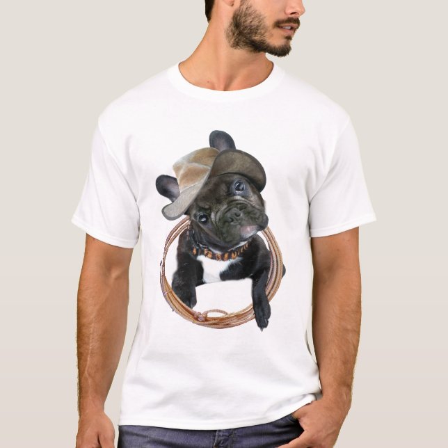 FRANZÖSISCHE BULLDOG PUP WARS LASSO T-Shirt (Vorderseite)