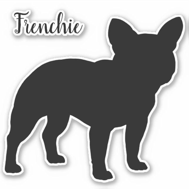 Französische Bulldog-Silhouette Frenchie Niedliche Aufkleber (Vorderseite)