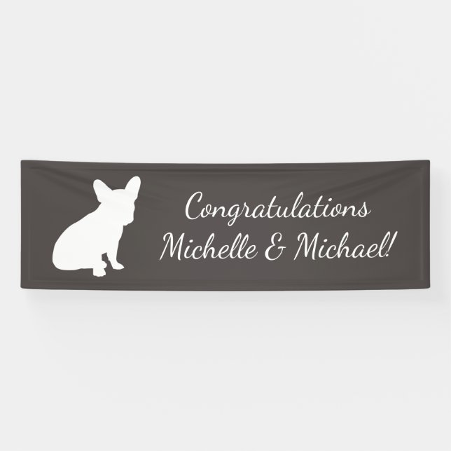 Französische Bulldog Themenparty - Babydusche neut Banner (Horizontal)