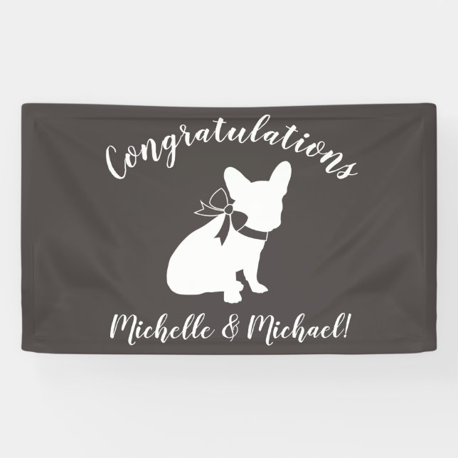 Französische Bulldog Themenparty - Babydusche neut Banner (Horizontal)