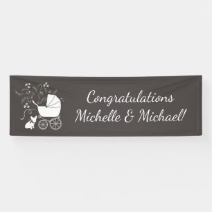 Französische Bulldog Themenparty - Babydusche neut Banner