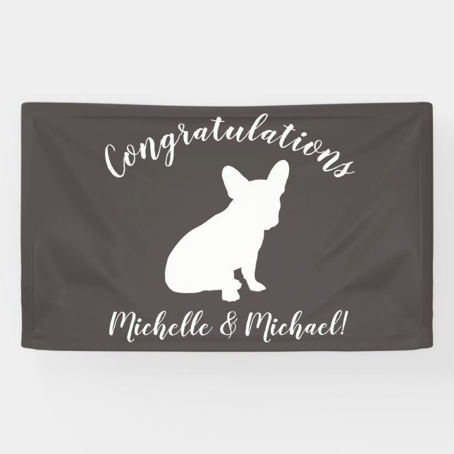 Französische Bulldog Themenparty - Babydusche neut Banner (Horizontal)
