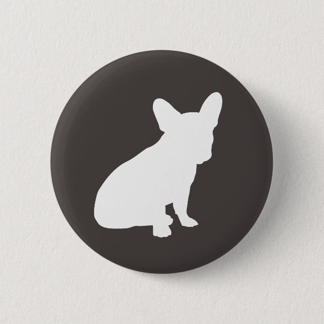 Französische Bulldog Themenparty - Babydusche neut Button (Vorderseite)