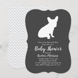 Französische Bulldog Themenparty - Babydusche neut Einladung