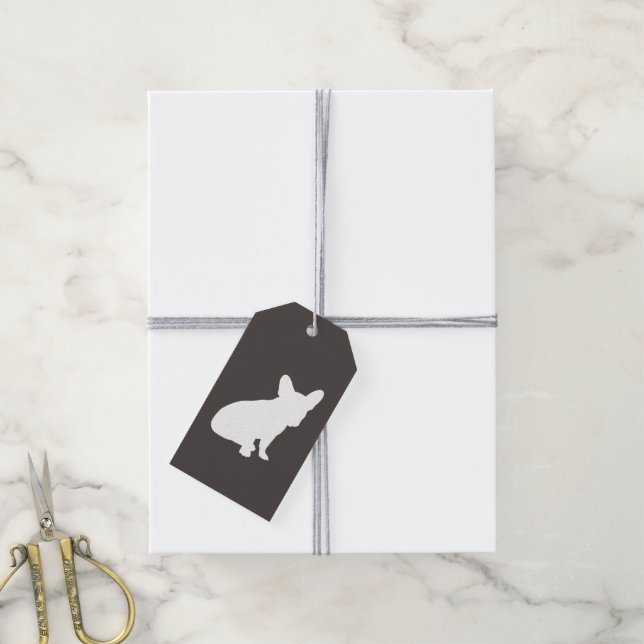 Französische Bulldog Themenparty - Babydusche neut Geschenkanhänger (Mit Garn)