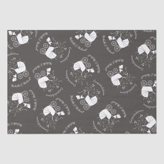 Französische Bulldog Themenparty - Babydusche neut Seidenpapier (Vorderseite)