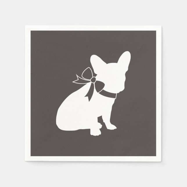 Französische Bulldog Themenparty - Babydusche neut Serviette (Vorderseite)