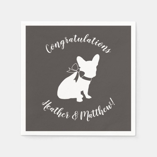 Französische Bulldog Themenparty - Babydusche neut Serviette (Vorderseite)