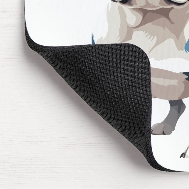 Französische Bulldog Vector Kunst mit lebhaften Fa Mousepad (Ecke)