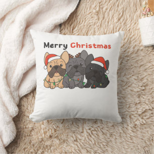 Französische Bulldog-Weihnachtstiere Niedliche Hun Kissen