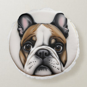 Französische Bulldogge 3D Inspiriert Rundes Kissen