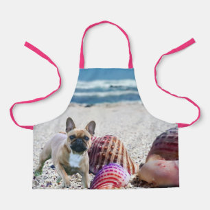 Französische Bulldogge am Strand French Bulldog Schürze
