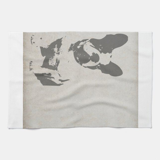 französische Bulldogge art.png Handtuch (Horizontal)