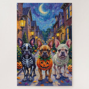Französische Bulldogge beim Trick-or-Treat Hallowe