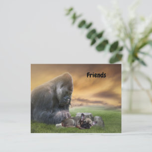 Französische Bulldogge Beste Freunde French Bulldo Postkarte