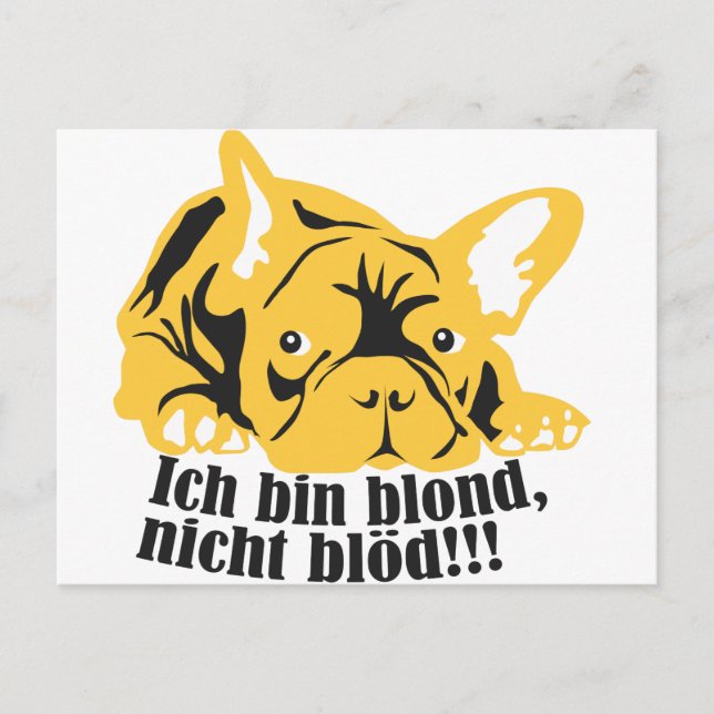Französische Bulldogge: Blond! Postkarte (Vorderseite)