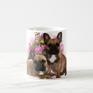 Französische Bulldogge Blumen French Bulldog Feier Kaffeetasse