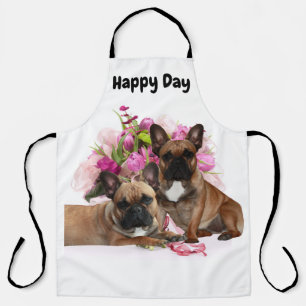 Französische Bulldogge Blumen French Bulldog Feier Schürze