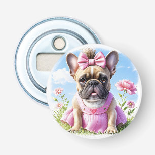 Französische Bulldogge Blumen French Bulldog Flaschenöffner
