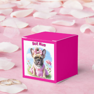 Französische Bulldogge Blumen French Bulldog Geschenkschachtel