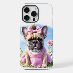 Französische Bulldogge Blumen French Bulldog iPhone 15 Pro Max Hülle